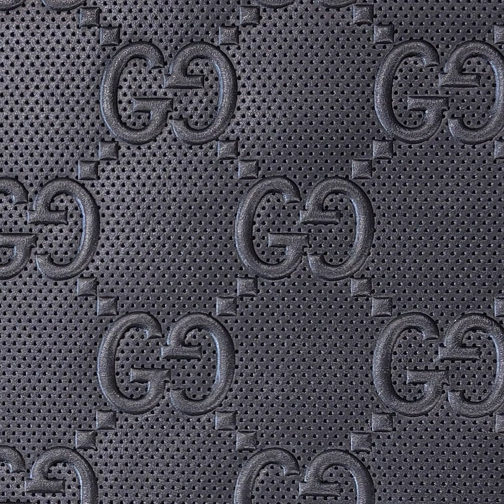 Gucci Clutch GG Embossed Leather Black Second with Wrist Strap — view 9