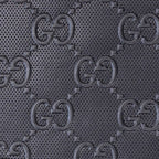 Gucci Clutch GG Embossed Leather Black Second with Wrist Strap — view 9