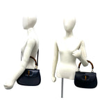 Gucci Vintage Bamb Leather 2-Way Shoulder Bag Black — view 2