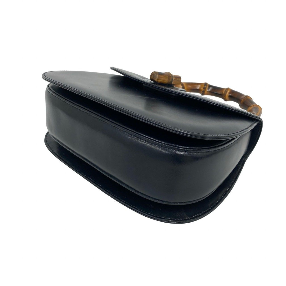 Gucci Vintage Bamb Leather 2-Way Shoulder Bag Black — view 8