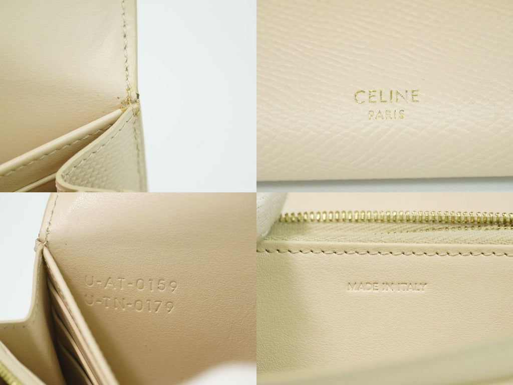 Celine Large Flap Wallet Leather Ivory — view 9