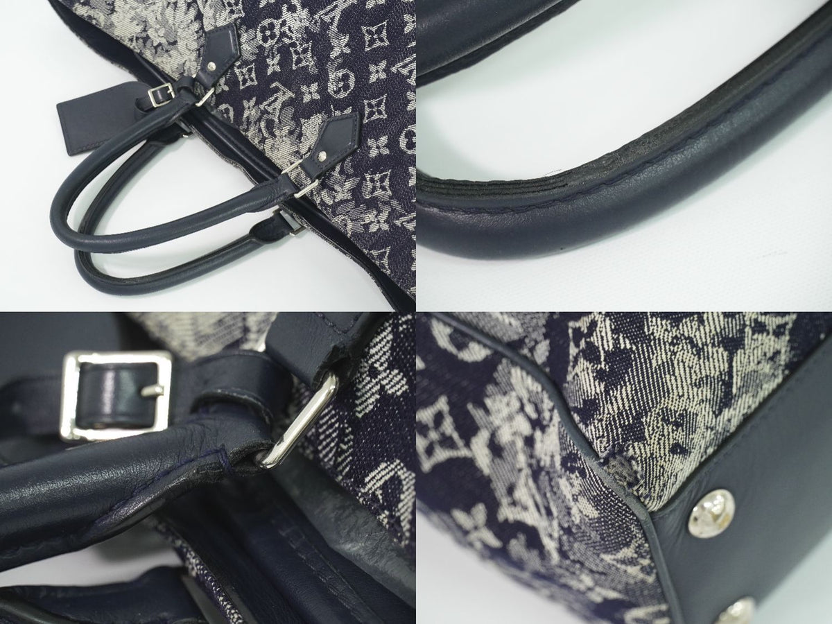Louis Vuitton LV Grand Sac Monogram Tapestry Tote Navy — view 6