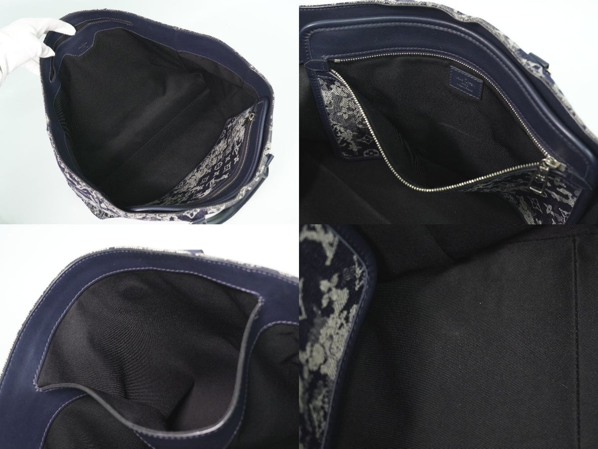 Louis Vuitton LV Grand Sac Monogram Tapestry Tote Navy — view 8
