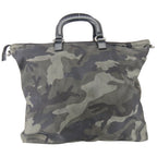 Prada Tote Camouflage Dragon & Sword Nylon Leather Gray Black Crossbody Studded — view 3