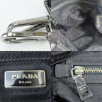 Prada Tote Camouflage Dragon & Sword Nylon Leather Gray Black Crossbody Studded — view 7