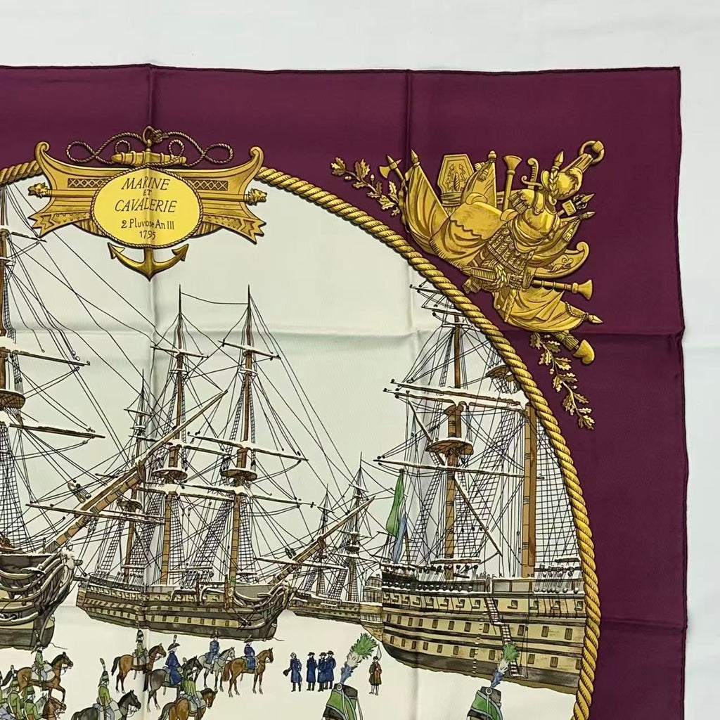 Hermes Scarf Silk Marine Et Cavalerie Sea and Cavalry — view 5