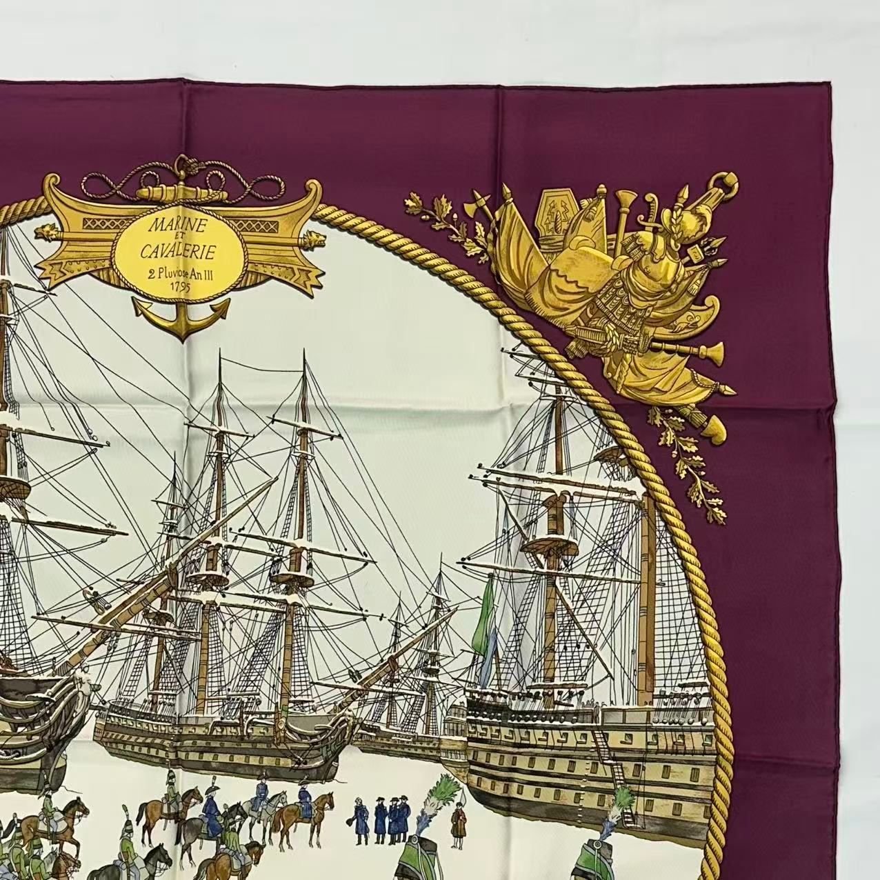 Hermes Scarf Silk Marine Et Cavalerie Sea and Cavalry — view 5
