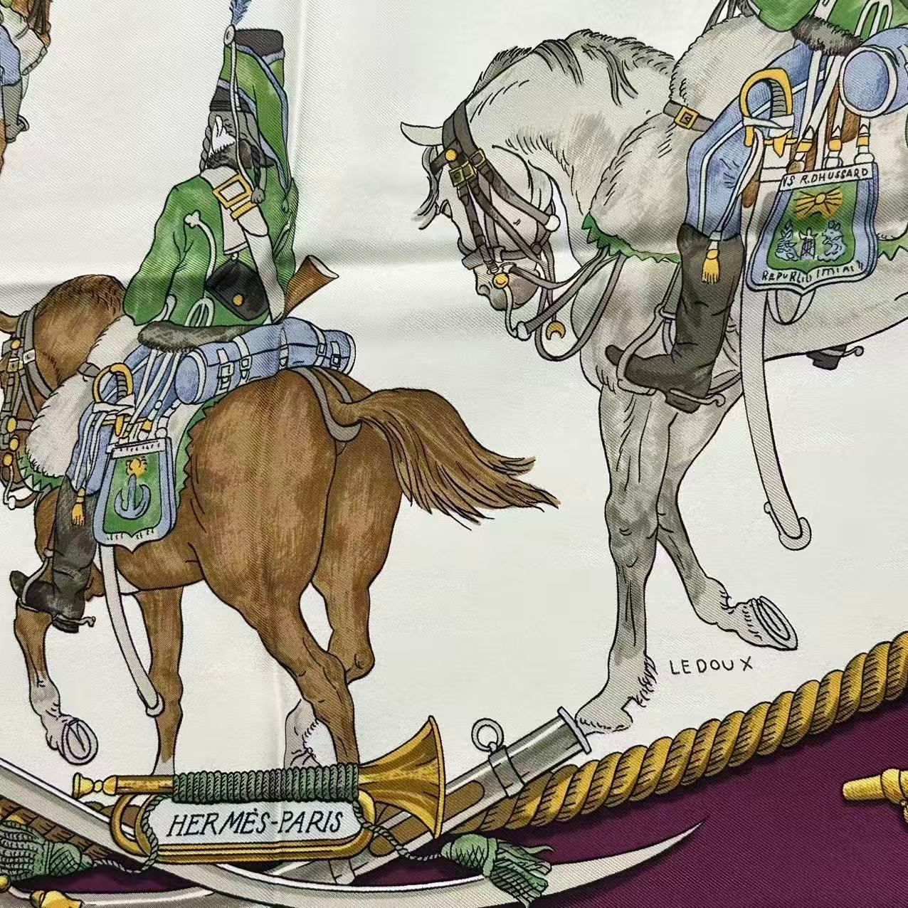 Hermes Scarf Silk Marine Et Cavalerie Sea and Cavalry — view 8