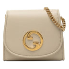 Gucci Interlocking Blanc Di Chain Wallet Shoulder Bag White Ivory Gold Leather
