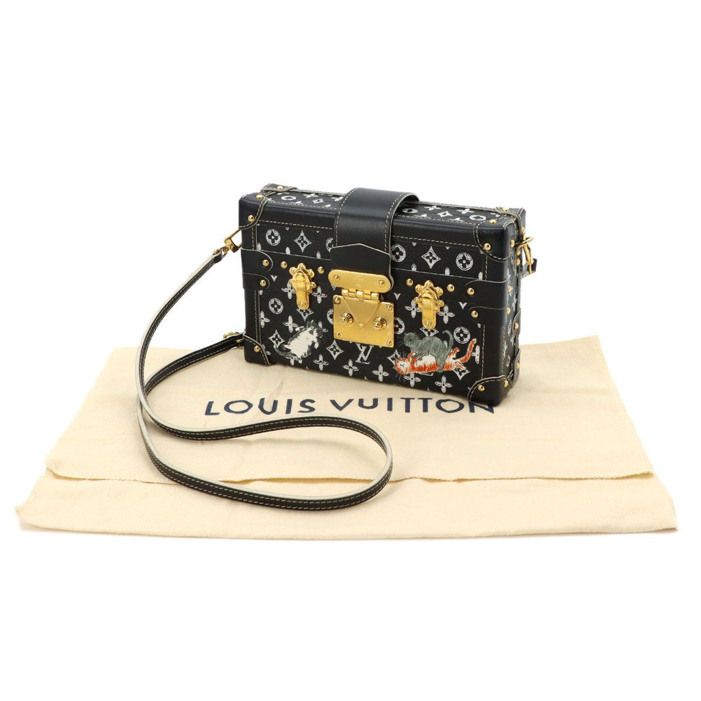 Louis Vuitton Monogram Petite Malle Shoulder Bag Black — view 2