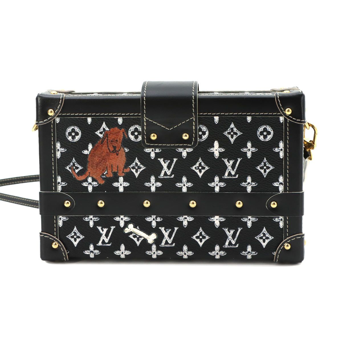 Louis Vuitton Monogram Petite Malle Shoulder Bag Black — view 3