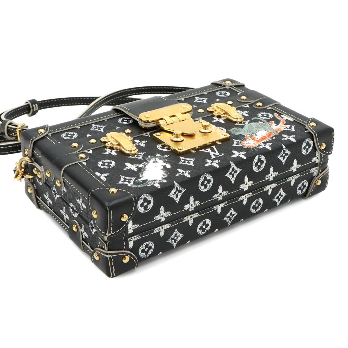 Louis Vuitton Monogram Petite Malle Shoulder Bag Black — view 5