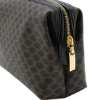 Celine Macadam Pouch Leather Black Gold Vintage — view 7