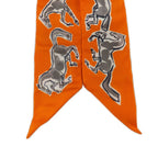 Hermes Heaven Twilly Chevaux en Liberte Horse of Freedom Orange Gray 14 Scarf — view 4