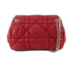Dior Ten Chain Shoulder Bag Cannage Red Lambskin Silver — view 2