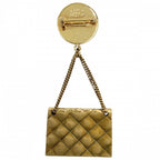 Chanel Brooch Quilted Bag Motif CC Logo Swing Vintage Gold Plated — view 2
