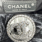 Chanel Quilted Coco Neige Chain Shoulder Lame Backpack CC Logo Nylon Gray Silver — view 5
