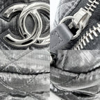 Chanel Quilted Coco Neige Chain Shoulder Lame Backpack CC Logo Nylon Gray Silver — view 6