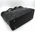 Chanel Tote Paris Biarritz MM Handbag CC Logo Shoulder CC Leather Black Silver — view 3