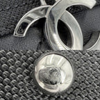 Chanel Tote Paris Biarritz MM Handbag CC Logo Shoulder CC Leather Black Silver — view 8