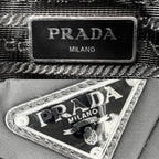 Prada 2-Way Small Padded Tote Shoulder Bag Crossbody Nylon Black Silver — view 5