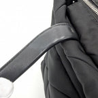 Prada 2-Way Small Padded Tote Shoulder Bag Crossbody Nylon Black Silver — view 6