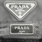 Prada Triangle Logo Backpack Nylon Black Silver — view 5