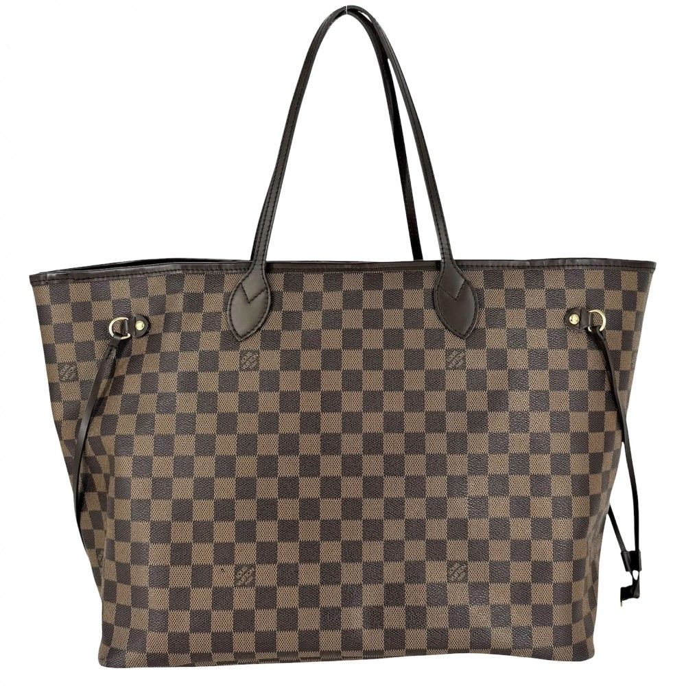 Louis Vuitton Tote Neverfull GM Handbag Shoulder Damier Canvas Brown Gold — view 2