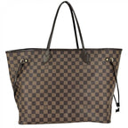 Louis Vuitton Tote Neverfull GM Handbag Shoulder Damier Canvas Brown Gold — view 2
