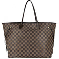 Louis Vuitton Tote Neverfull GM Handbag Shoulder Damier Canvas Brown Gold
