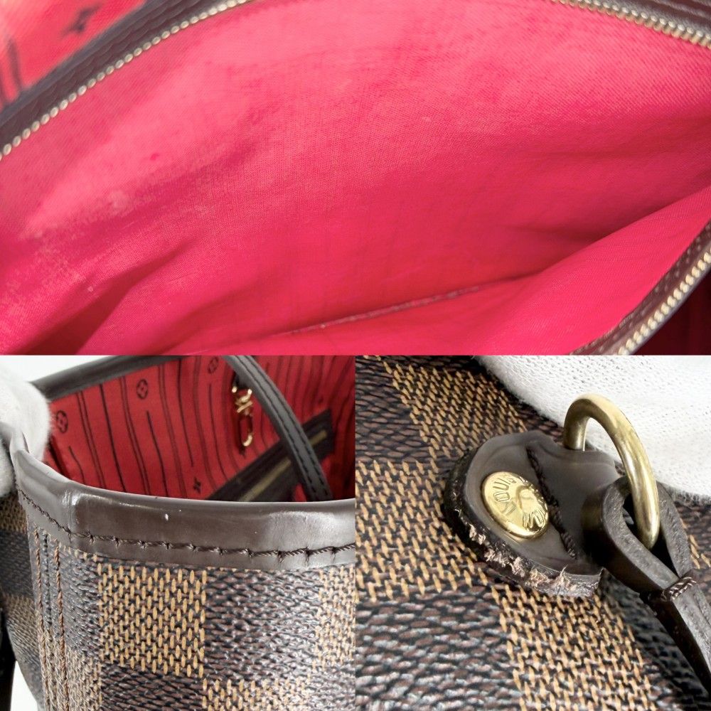 Louis Vuitton Tote Neverfull GM Handbag Shoulder Damier Canvas Brown Gold — view 8