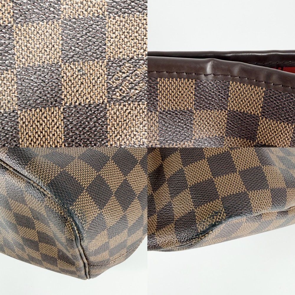 Louis Vuitton Tote Neverfull GM Handbag Shoulder Damier Canvas Brown Gold — view 6