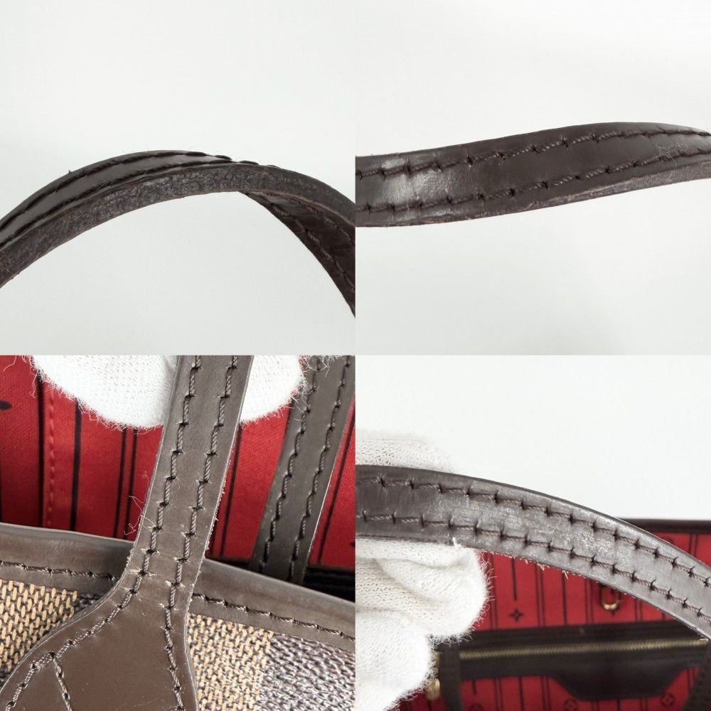 Louis Vuitton Tote Neverfull GM Handbag Shoulder Damier Canvas Brown Gold — view 7