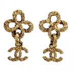 Chanel Earrings Magma Lava CC Logo Gold Plated