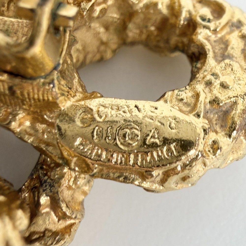 Chanel Earrings Magma Lava CC Logo Gold Plated — view 4