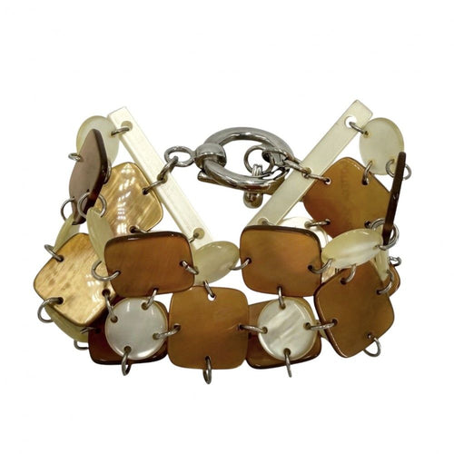 Bottega Veneta Bracelet Brown Beige Silver