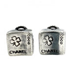 Chanel Earrings Square Clover Mademoiselle 925 Sterling Silver