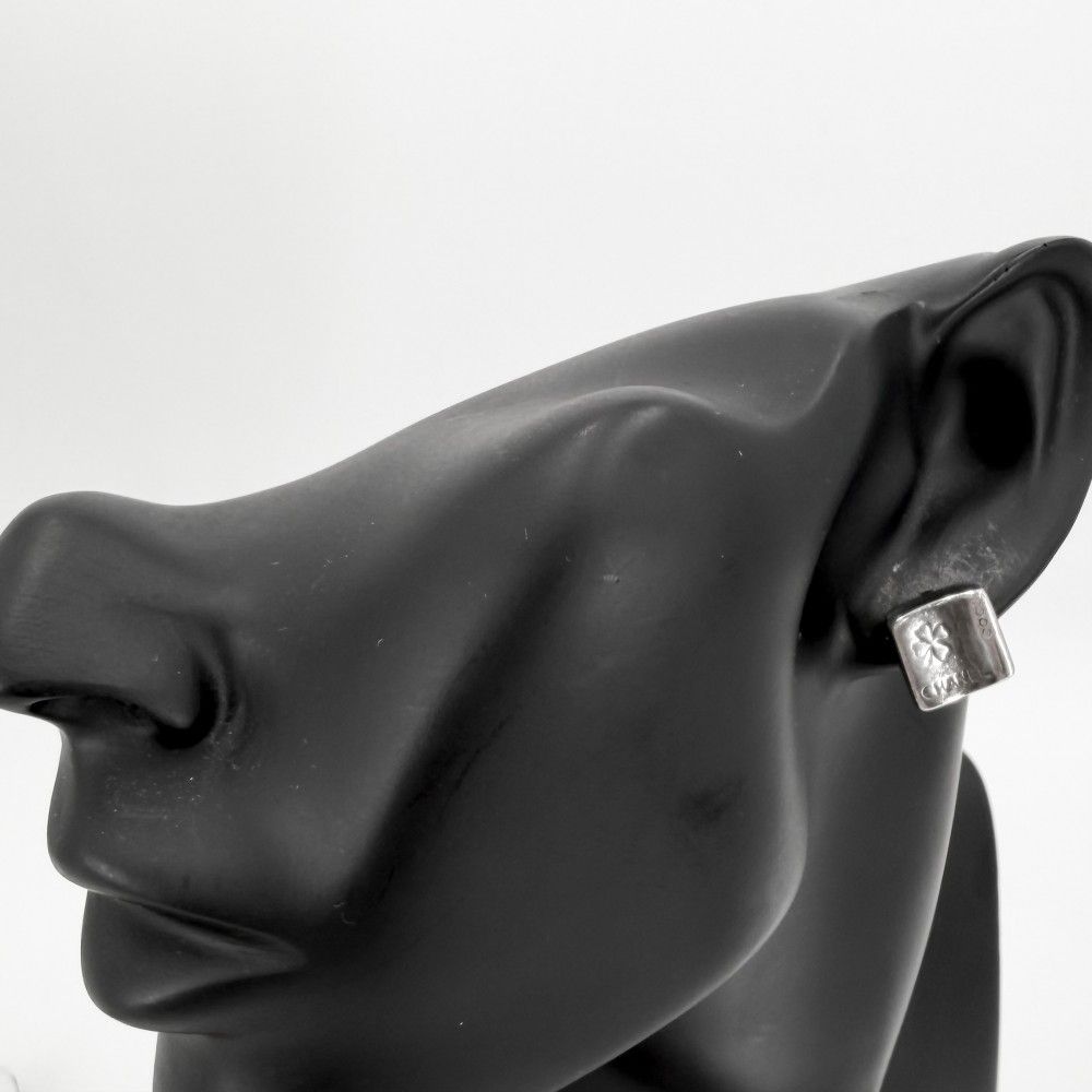 Chanel Earrings Square Clover Mademoiselle 925 Sterling Silver — view 2