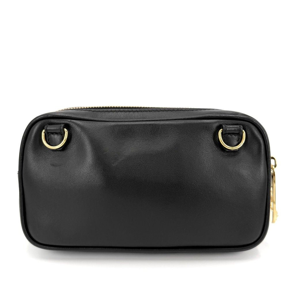 Fendi Shoulder Bag Fendace Collaboration Crossbody Medusa Leather Black Gold — view 2