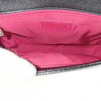 Chanel 2-Way Quilted CC Logo Shoulder Bag Crossbody Chain Caviar Leather Black — view 4