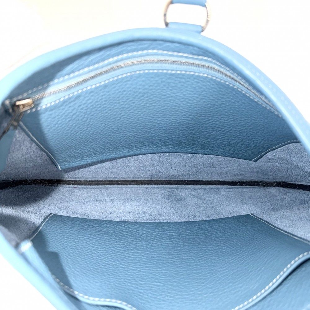 Hermes Shoulder Bag Trim 35 Leather Blue Silver — view 4