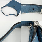 Hermes Shoulder Bag Trim 35 Leather Blue Silver — view 7