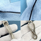 Hermes Shoulder Bag Trim 35 Leather Blue Silver — view 8