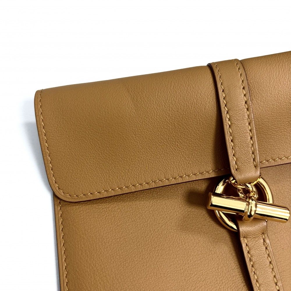 Hermes Shoulder Bag Glenantou Go Leather Brown Gold — view 6