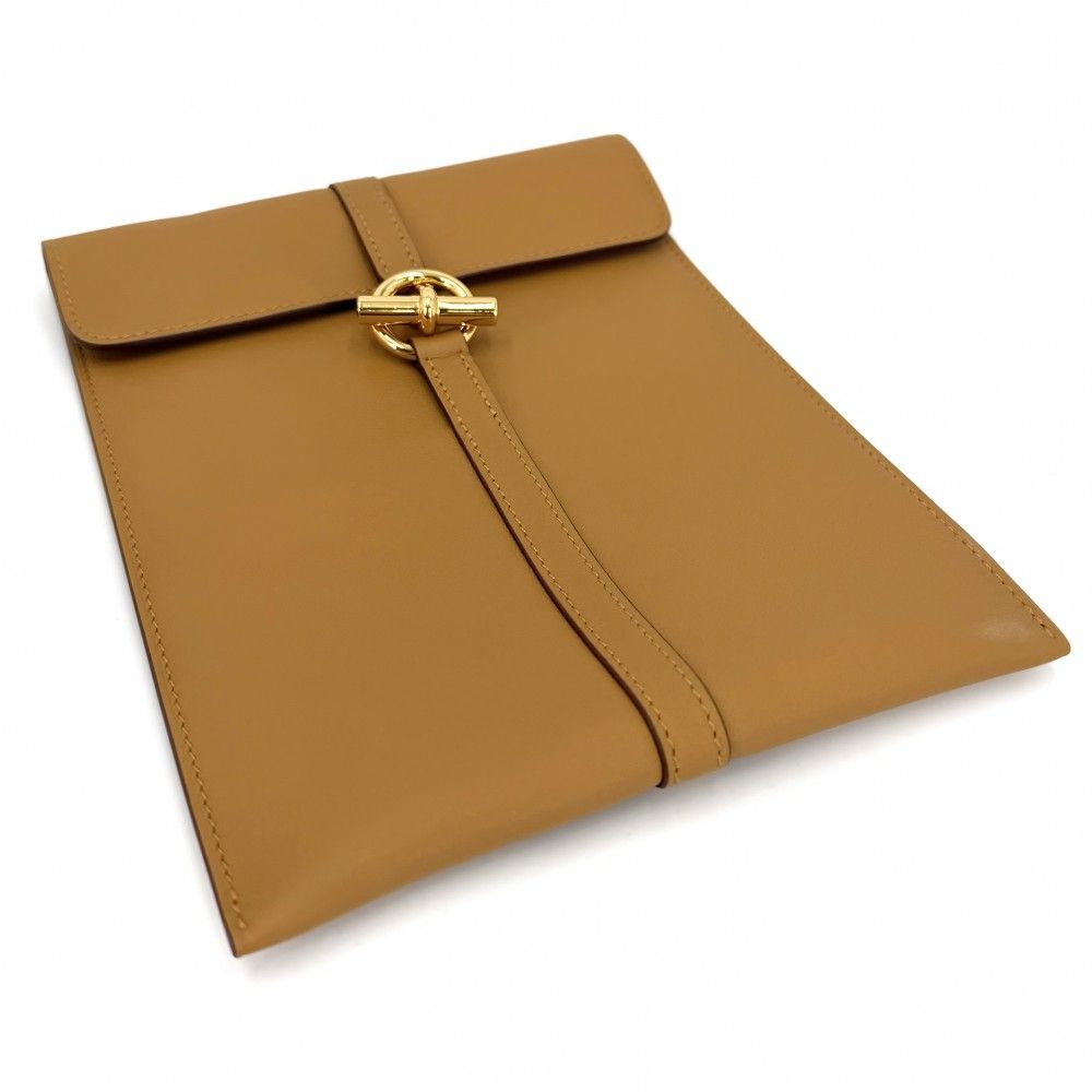 Hermes Shoulder Bag Glenantou Go Leather Brown Gold — view 3