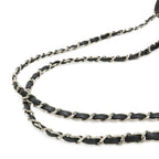 Chanel Quilted CC Logo Chain Shoulder Bag Leather Black Silver — view 5