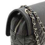 Chanel Quilted CC Logo Chain Shoulder Bag Leather Black Silver — view 4