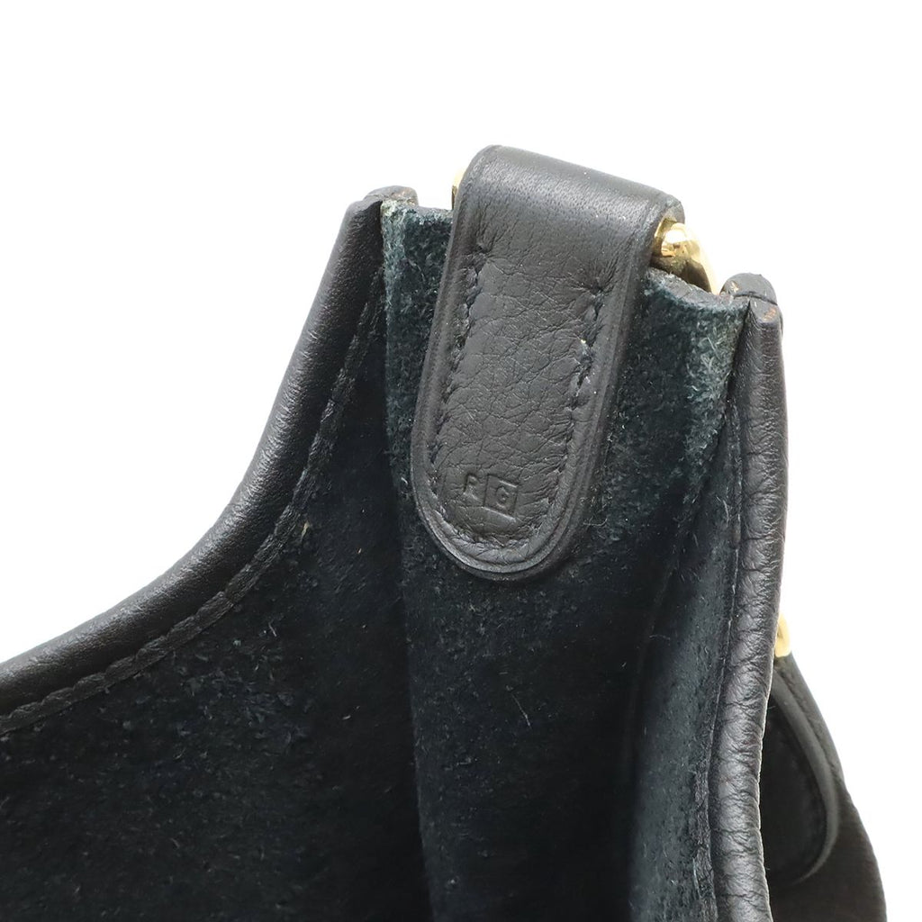 Hermes Evelyne I 1 GM Shoulder Bag Taurillon Clemence Black Gold — view 6