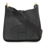 Hermes Evelyne I 1 GM Shoulder Bag Taurillon Clemence Black Gold