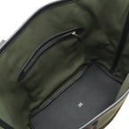 Hermes Pursangle 35 Tote Large Shoulder Bag Canvas Leather Khaki Black Brown — view 6